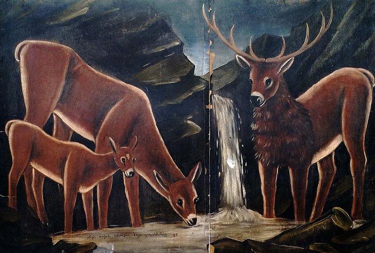 Niko Pirosmanashvili A Family of Deer oil painting image